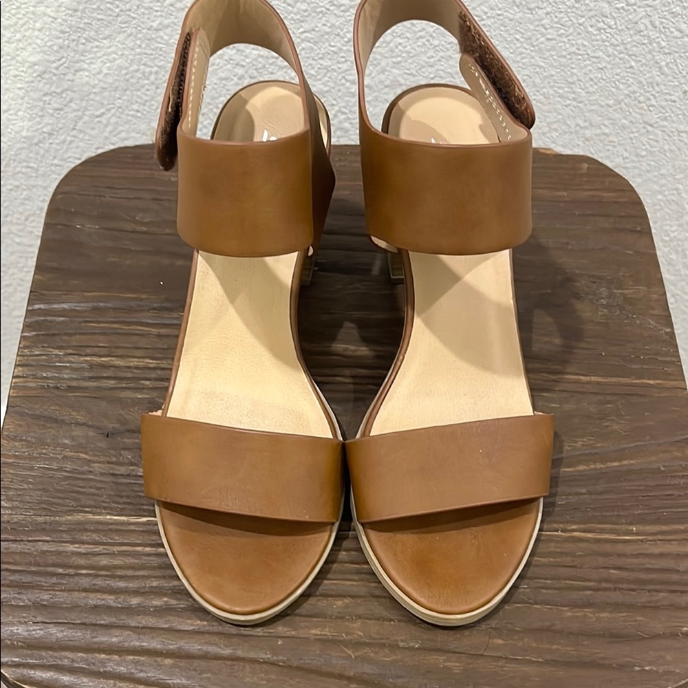 Soda Brown Sandals with Minimalist Two-Strap Design